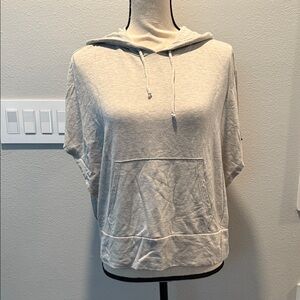 BEYOUND YOGA Cream/Gray Women's Hoodie Top Size S